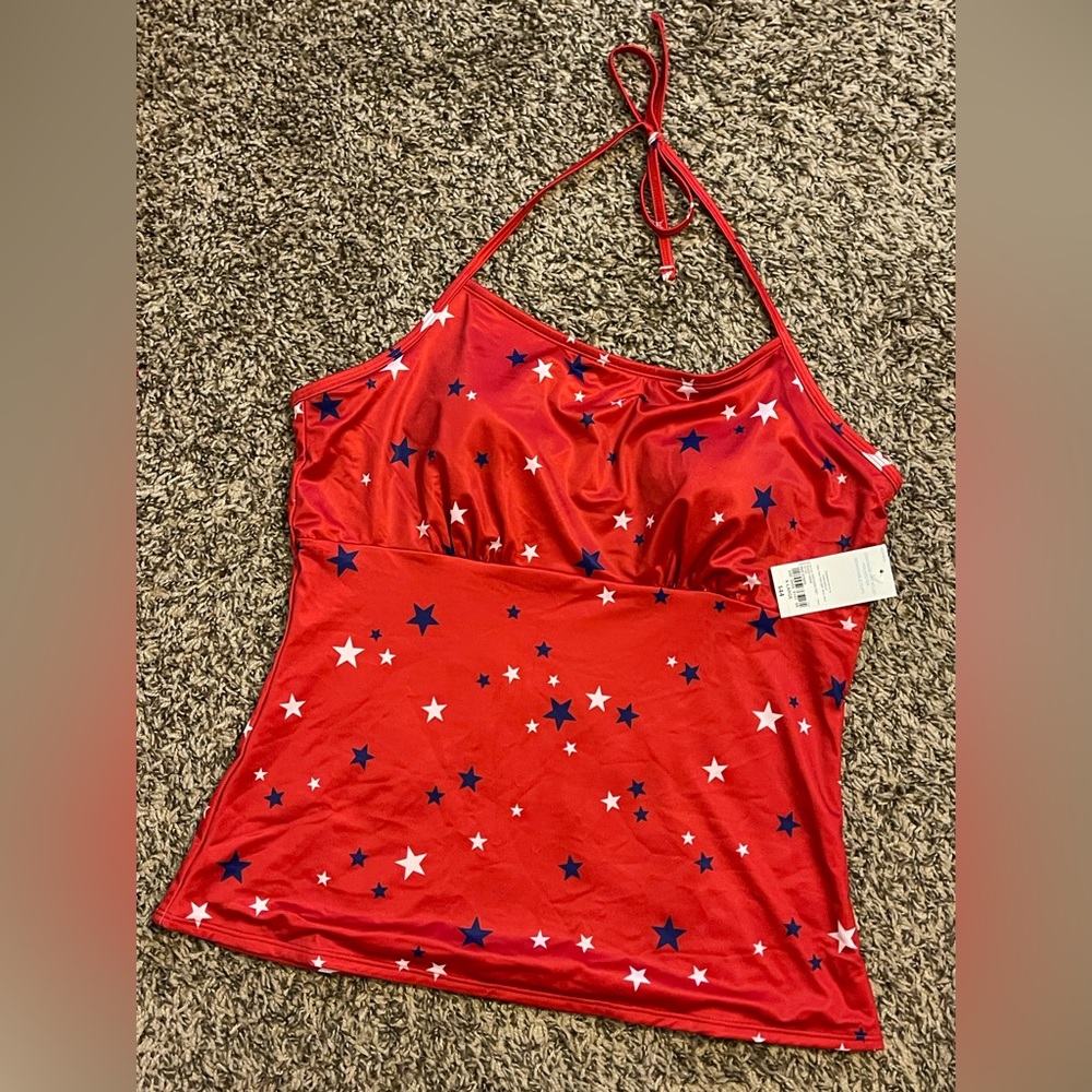 Patriotic tankini swim top